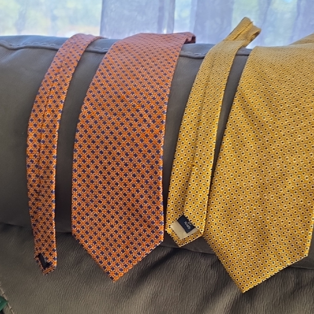 Polo by Ralph Lauren Orange and Yellow Patterned Ties